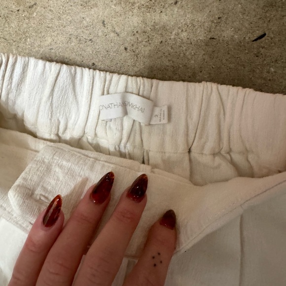 Jonathan Simkhai Pleated Textured Crop Pants - Picture 4 of 5